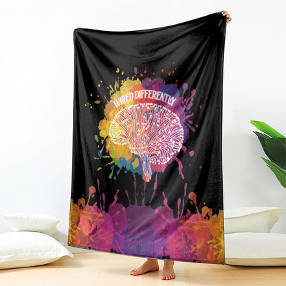 Autism Wired Differently Colors Splash Blanket
