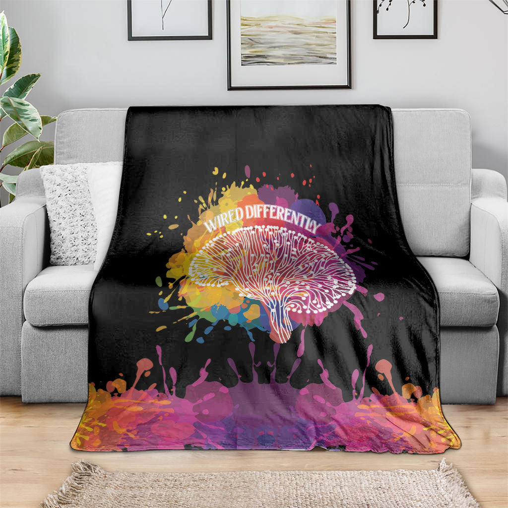 Autism Wired Differently Colors Splash Blanket