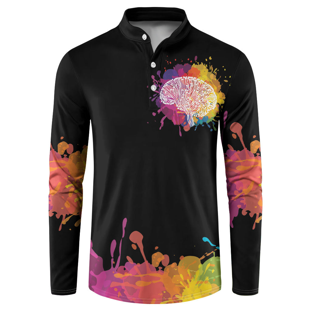 Autism Wired Differently Colors Splash Button Sweatshirt