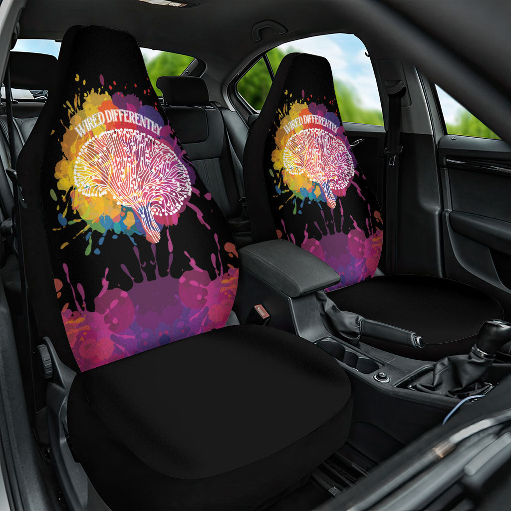 Autism Wired Differently Colors Splash Car Seat Cover