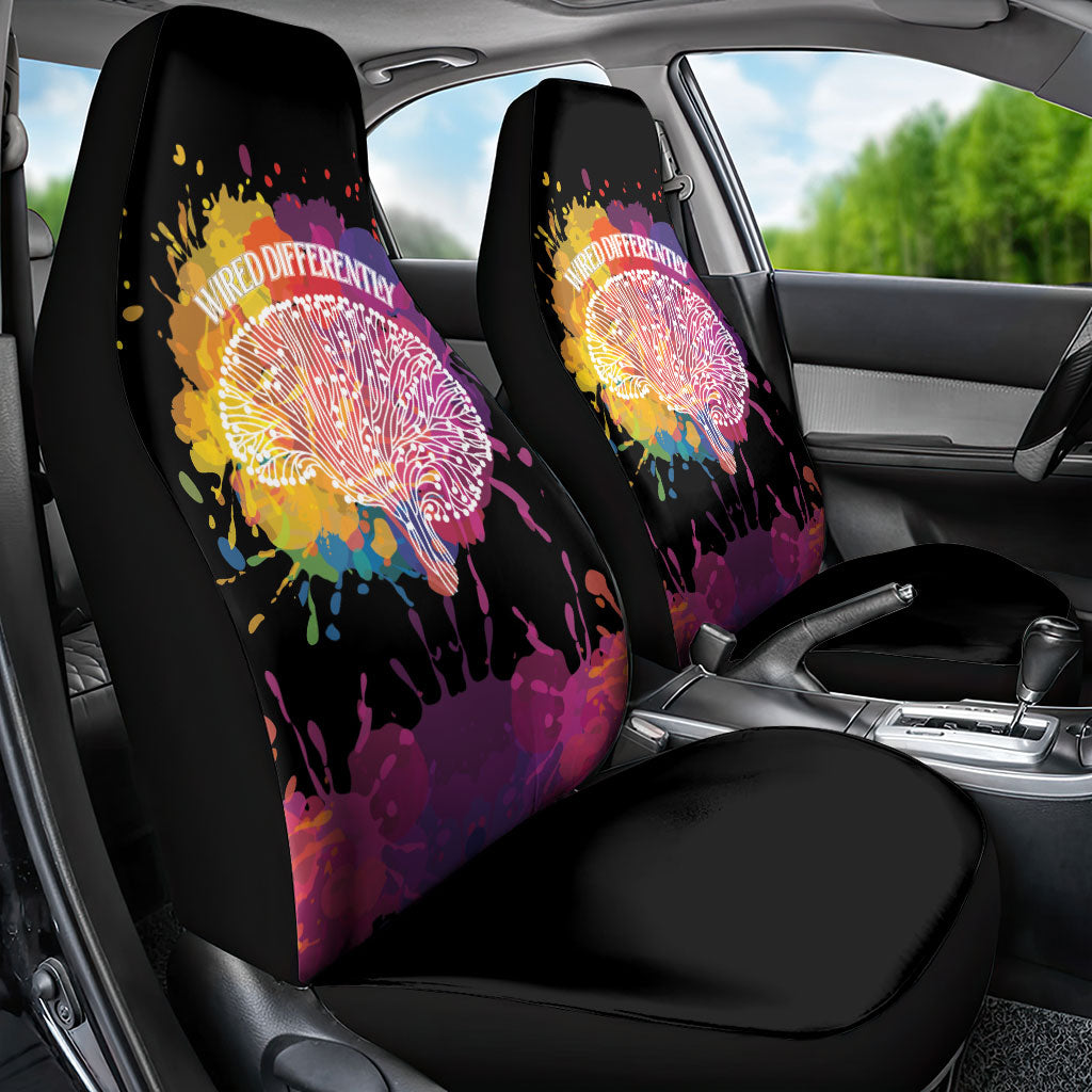 Autism Wired Differently Colors Splash Car Seat Cover