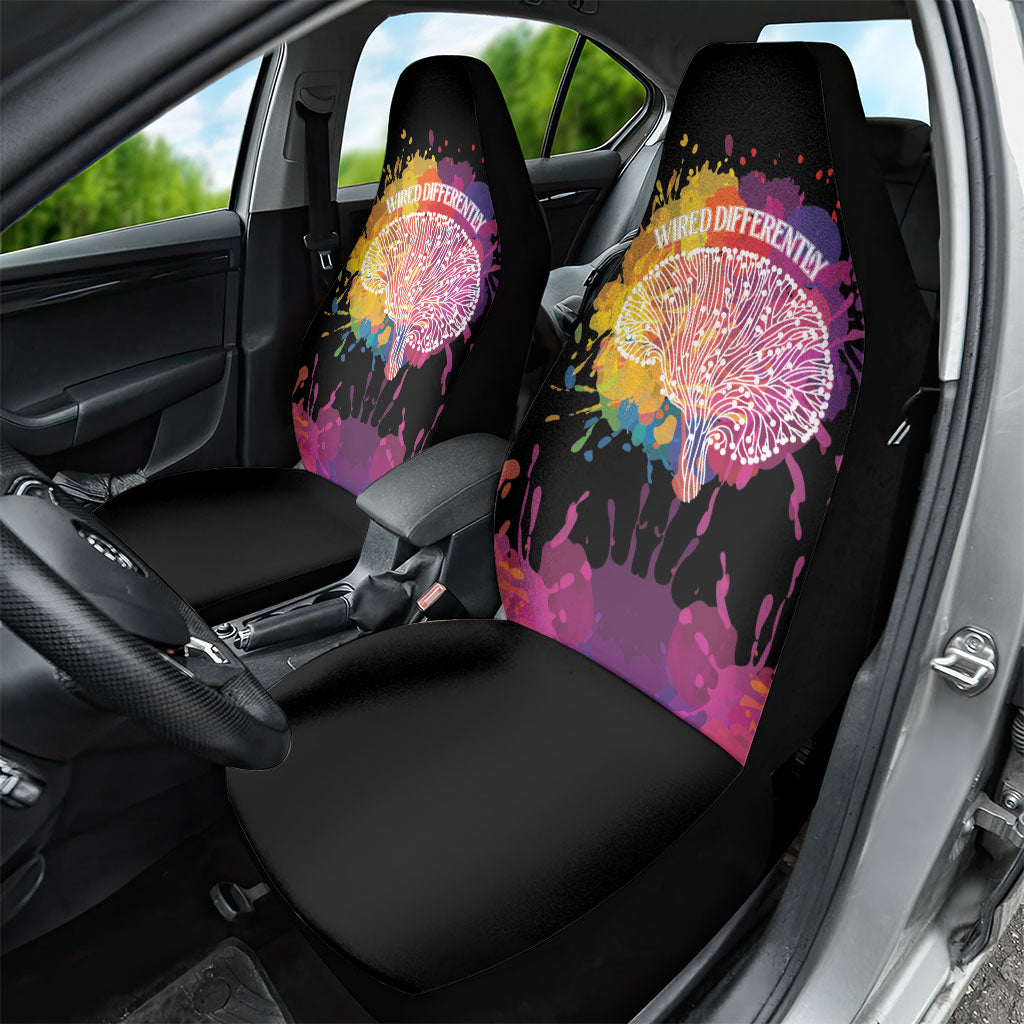 Autism Wired Differently Colors Splash Car Seat Cover