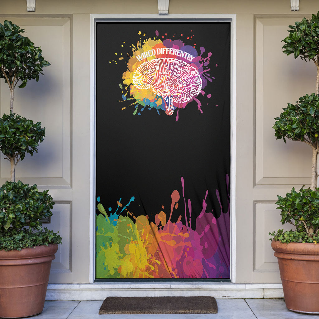 Autism Wired Differently Colors Splash Door Cover