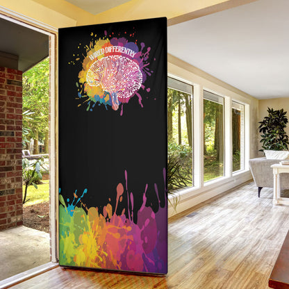 Autism Wired Differently Colors Splash Door Cover