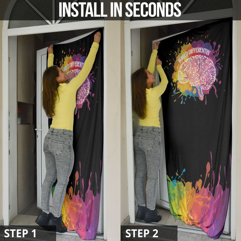 Autism Wired Differently Colors Splash Door Cover