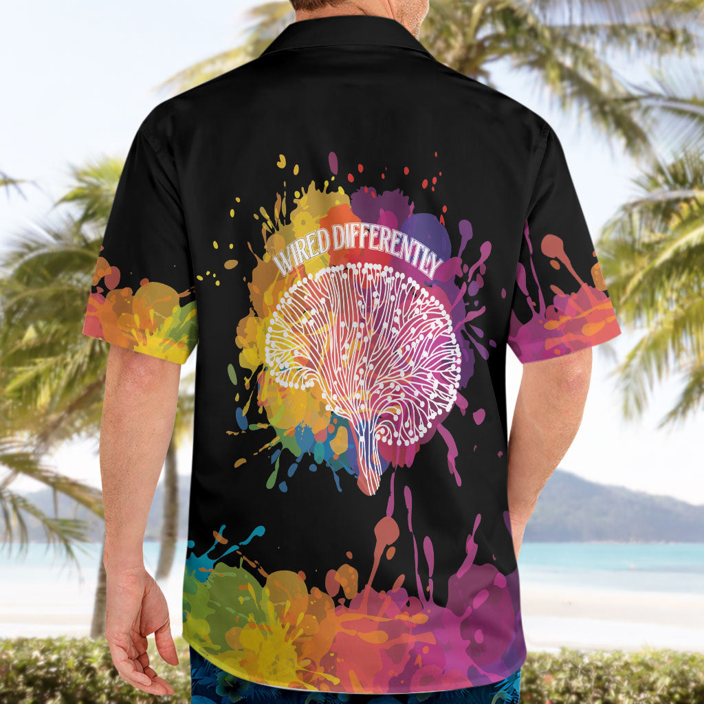 Autism Wired Differently Colors Splash Hawaiian Shirt