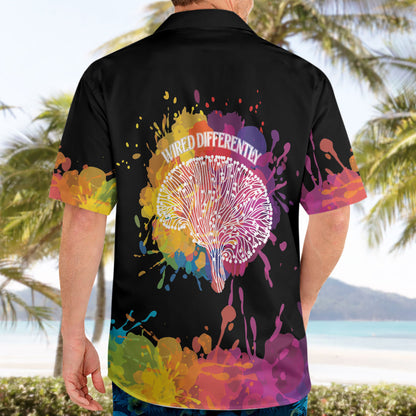 Autism Wired Differently Colors Splash Hawaiian Shirt
