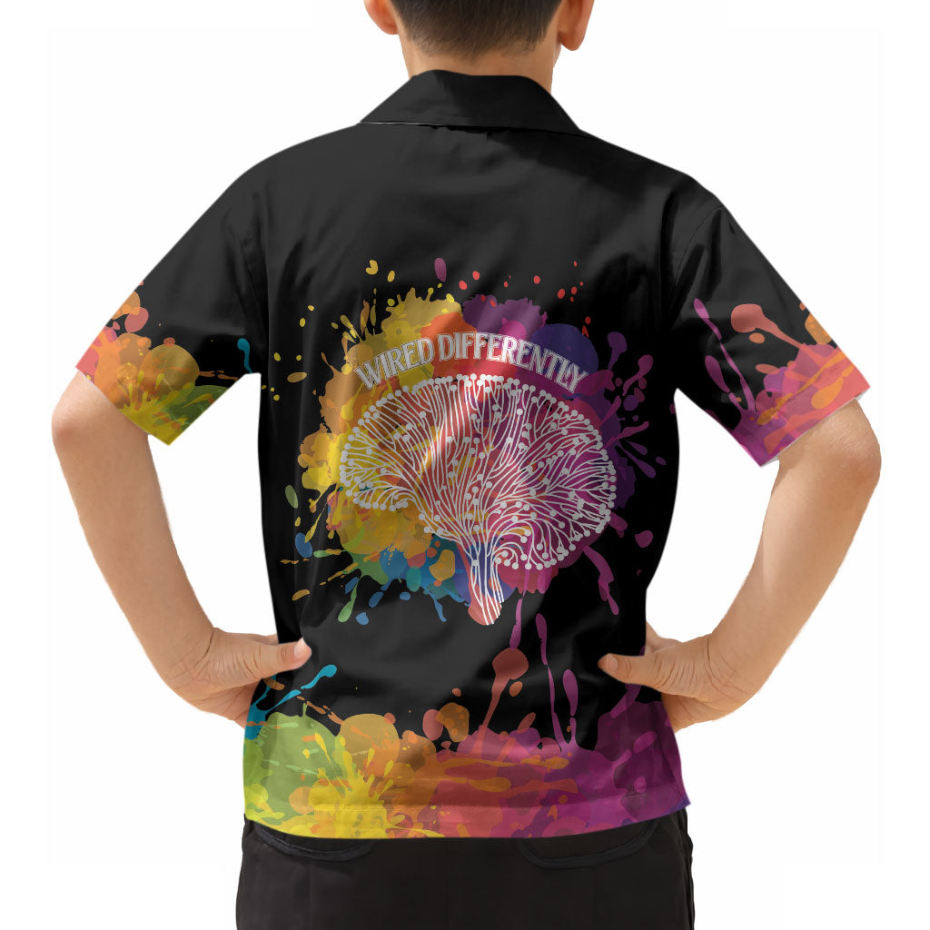 Autism Wired Differently Colors Splash Hawaiian Shirt