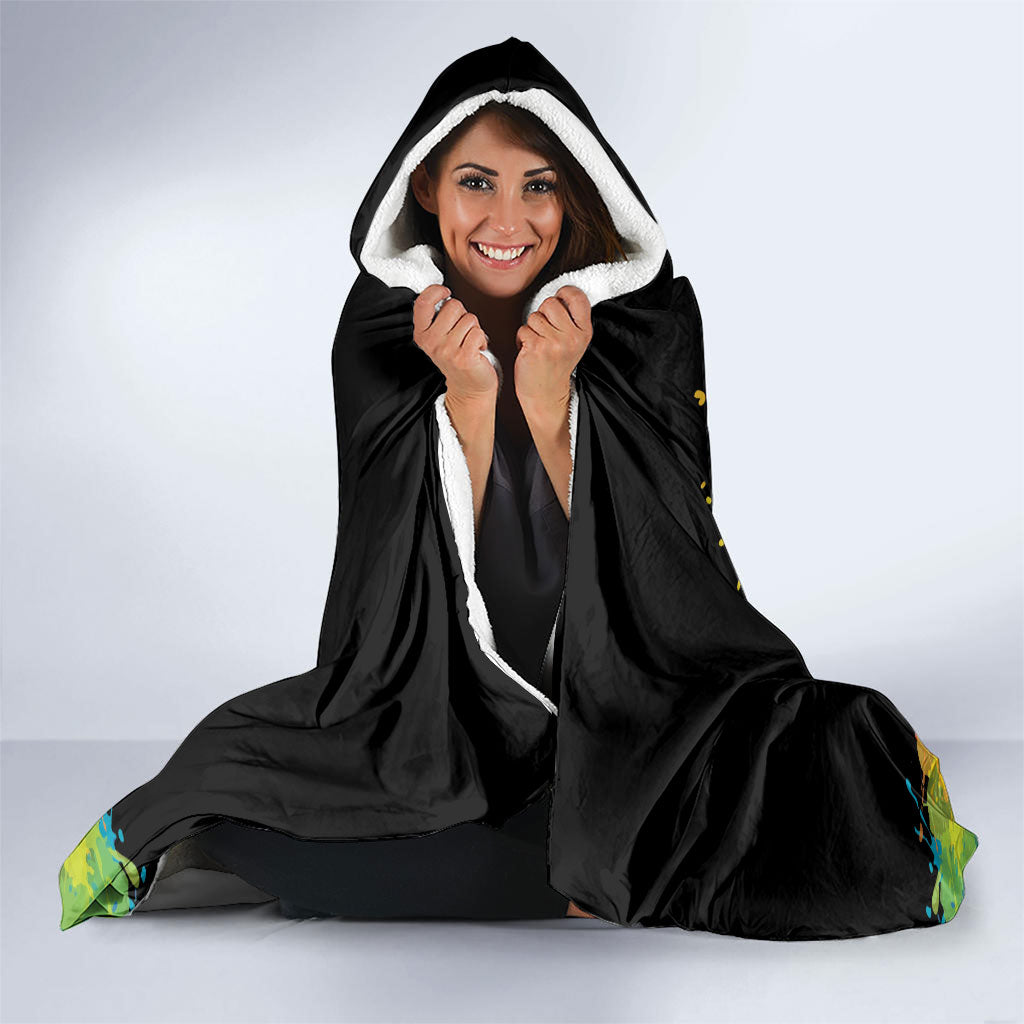 Autism Wired Differently Colors Splash Hooded Blanket