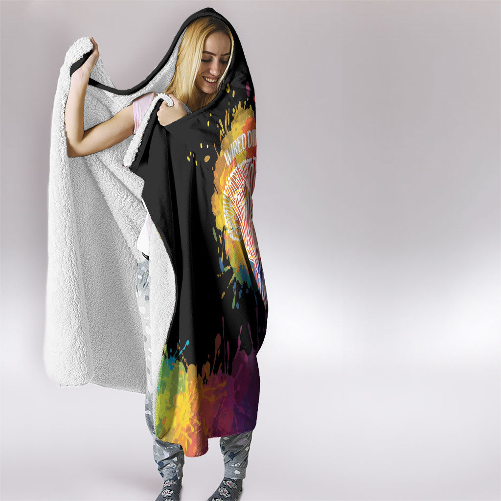 Autism Wired Differently Colors Splash Hooded Blanket