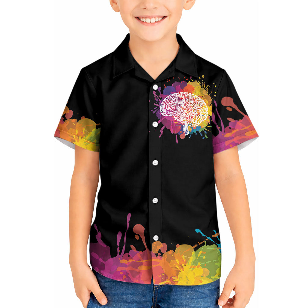 Autism Wired Differently Colors Splash Kid Hawaiian Shirt