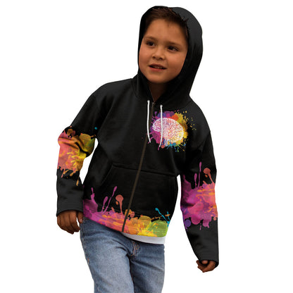 Autism Wired Differently Colors Splash Kid Hoodie