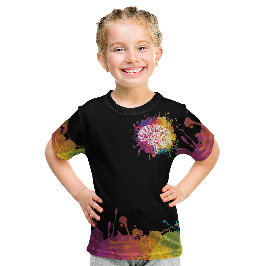 Autism Wired Differently Colors Splash Kid T Shirt