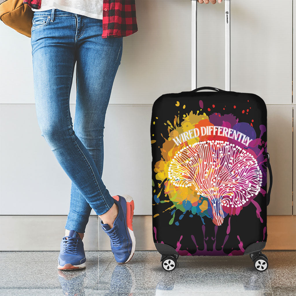 Autism Wired Differently Colors Splash Luggage Cover