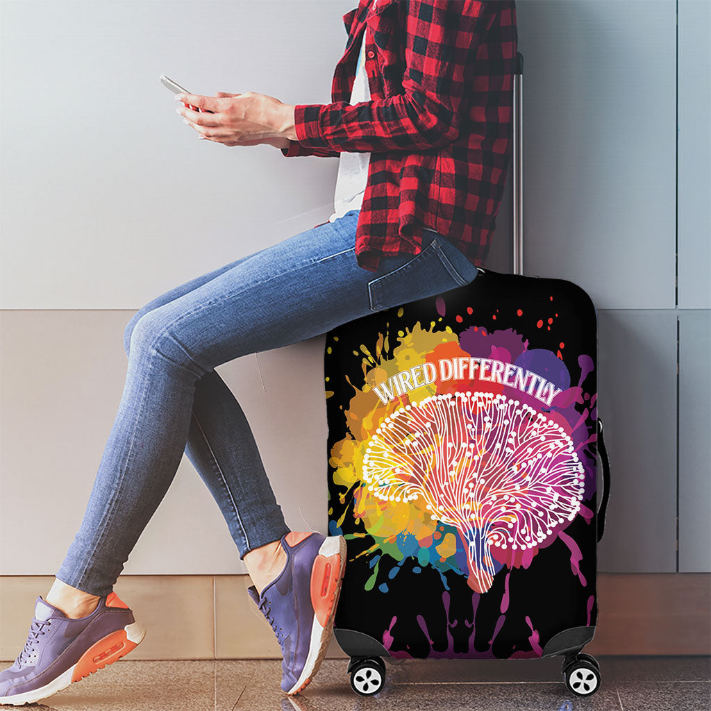 Autism Wired Differently Colors Splash Luggage Cover