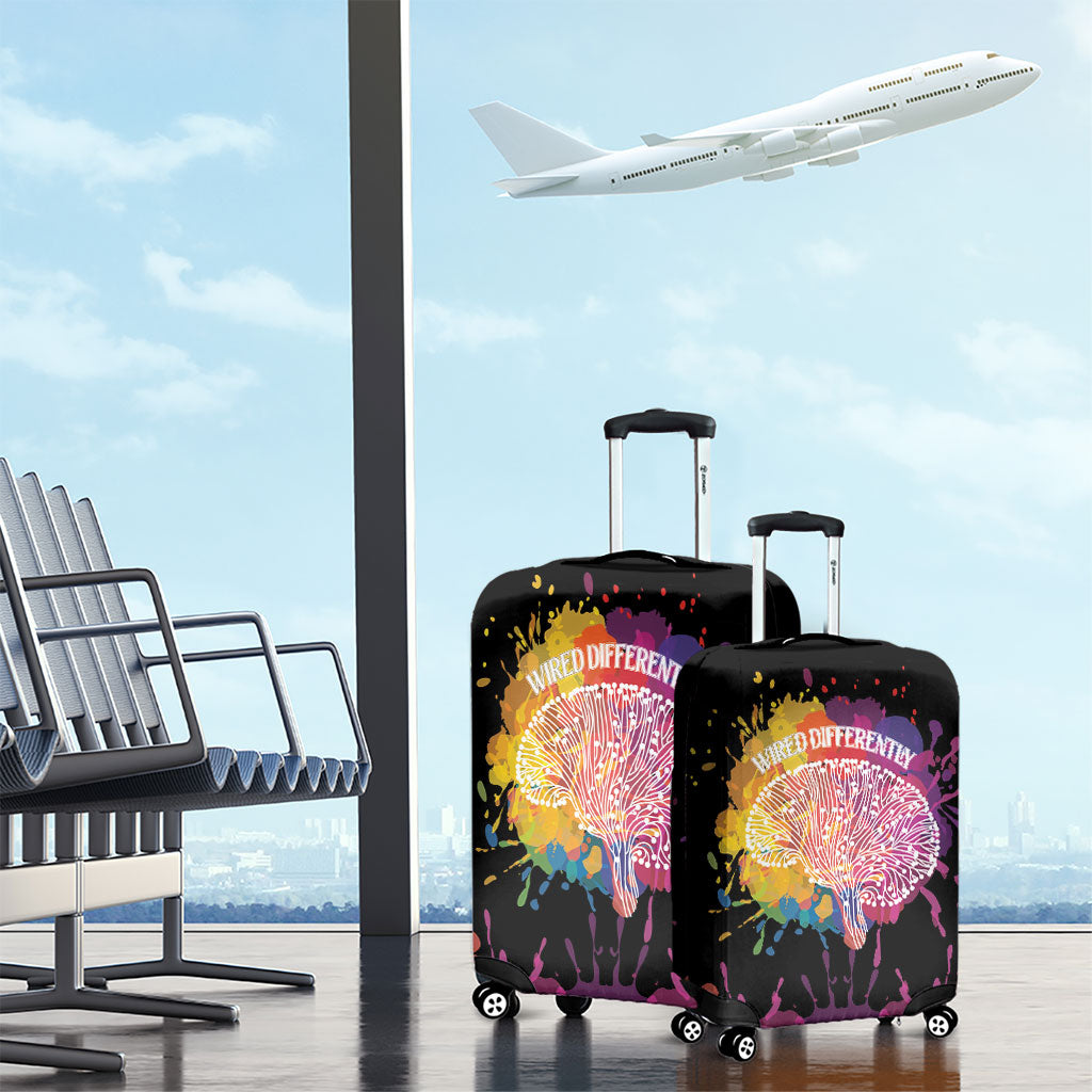 Autism Wired Differently Colors Splash Luggage Cover