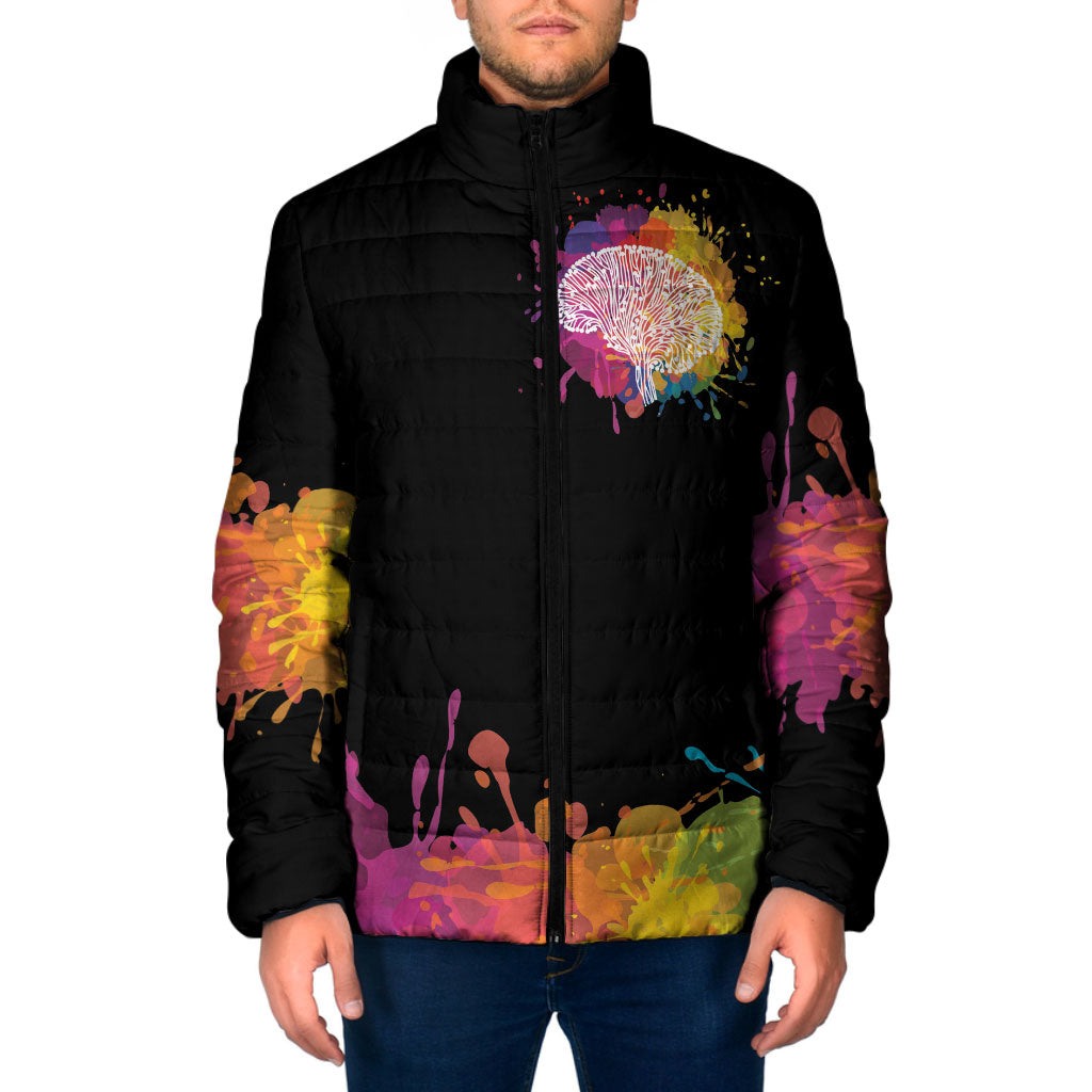 Autism Wired Differently Colors Splash Padded Jacket