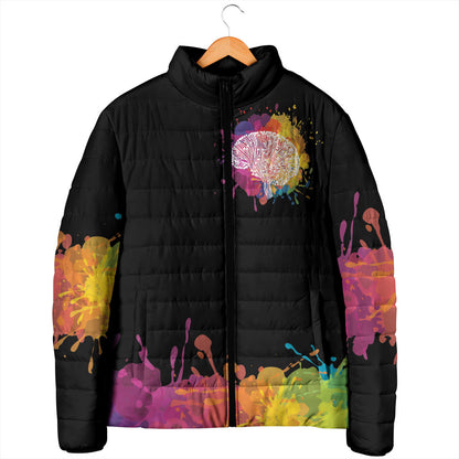 Autism Wired Differently Colors Splash Padded Jacket