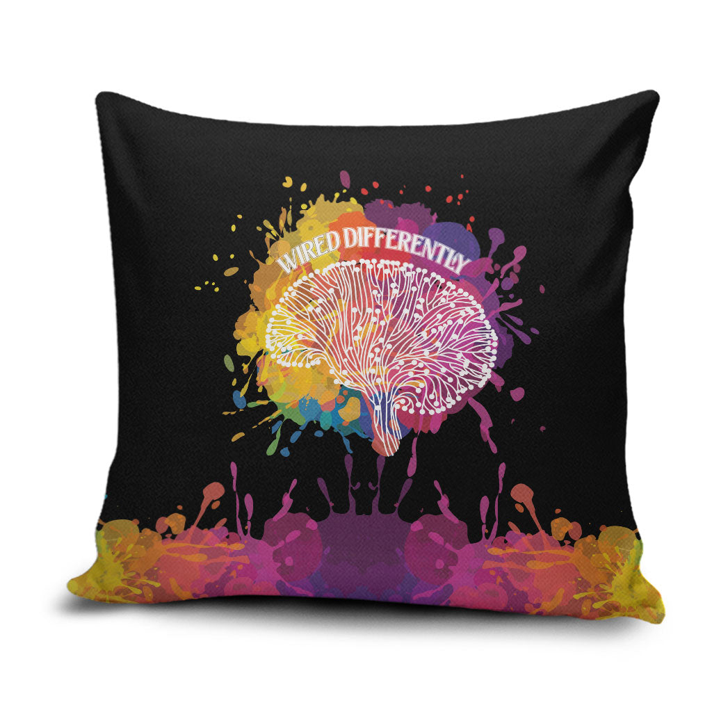 Autism Wired Differently Colors Splash Pillow Cover