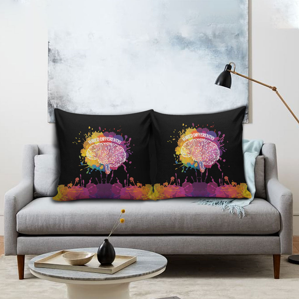 Autism Wired Differently Colors Splash Pillow Cover