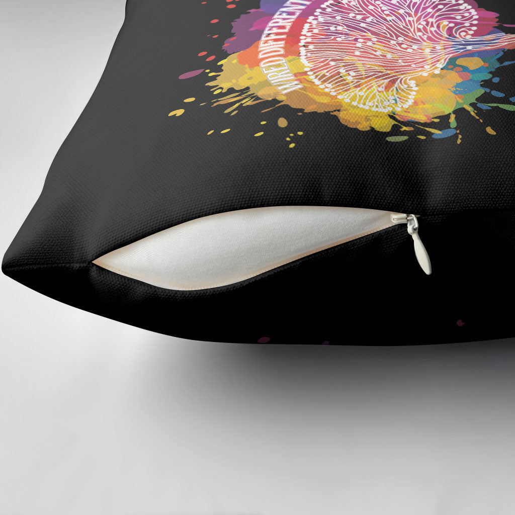 Autism Wired Differently Colors Splash Pillow Cover