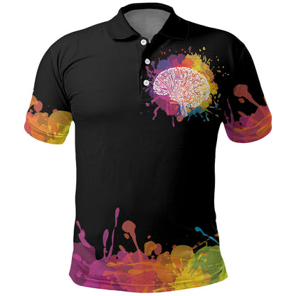 Autism Wired Differently Colors Splash Polo Shirt