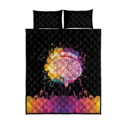 Autism Wired Differently Colors Splash Quilt Bed Set