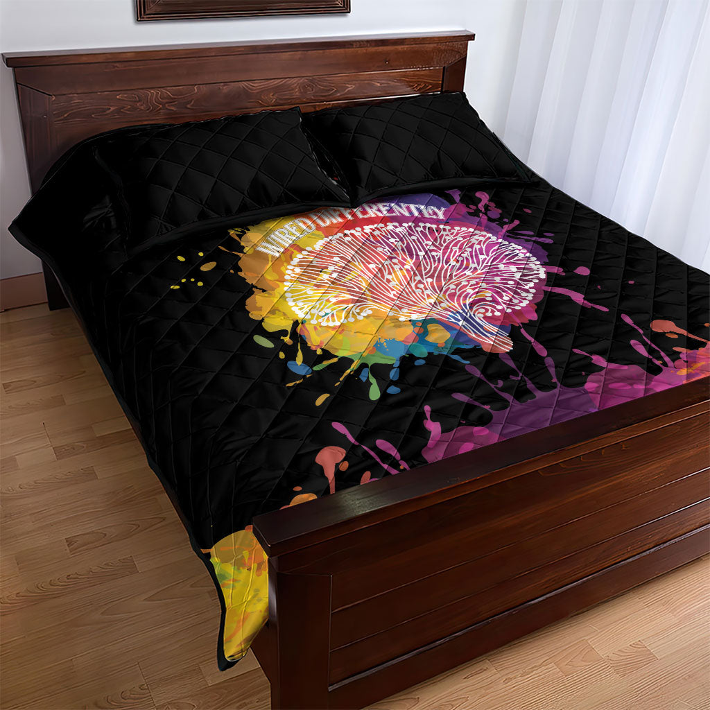 Autism Wired Differently Colors Splash Quilt Bed Set