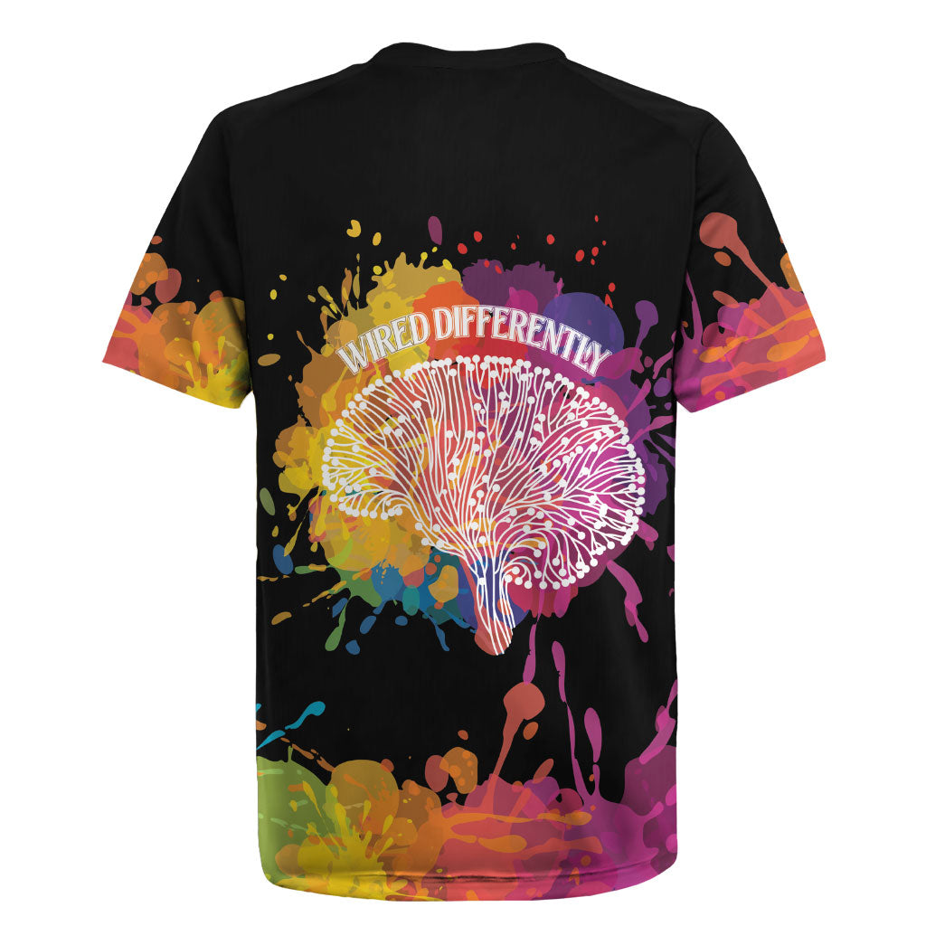 Autism Wired Differently Colors Splash Rugby Jersey