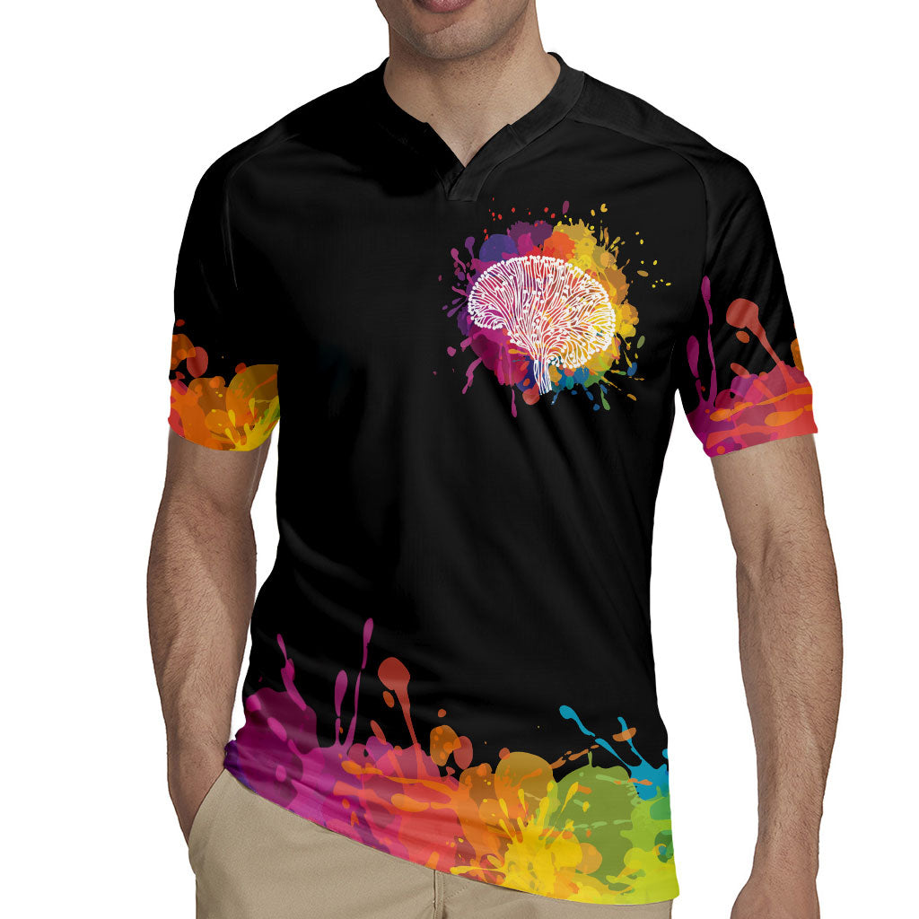 Autism Wired Differently Colors Splash Rugby Jersey