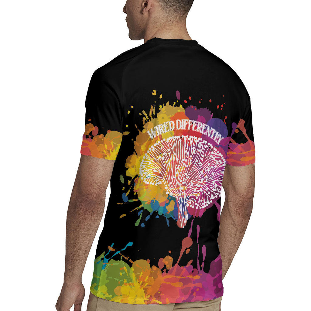 Autism Wired Differently Colors Splash Rugby Jersey