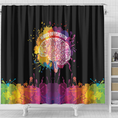Autism Wired Differently Colors Splash Shower Curtain