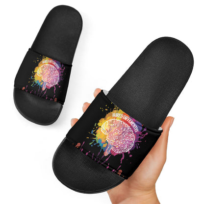 Autism Wired Differently Colors Splash Slide Sandals
