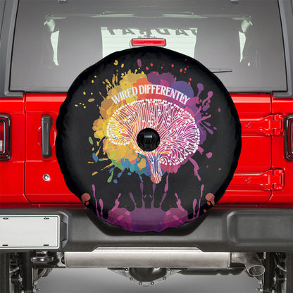 Autism Wired Differently Colors Splash Spare Tire Cover
