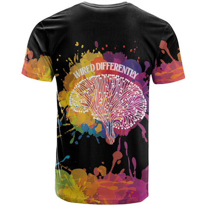 Autism Wired Differently Colors Splash T Shirt