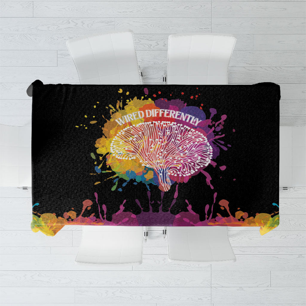 Autism Wired Differently Colors Splash Tablecloth