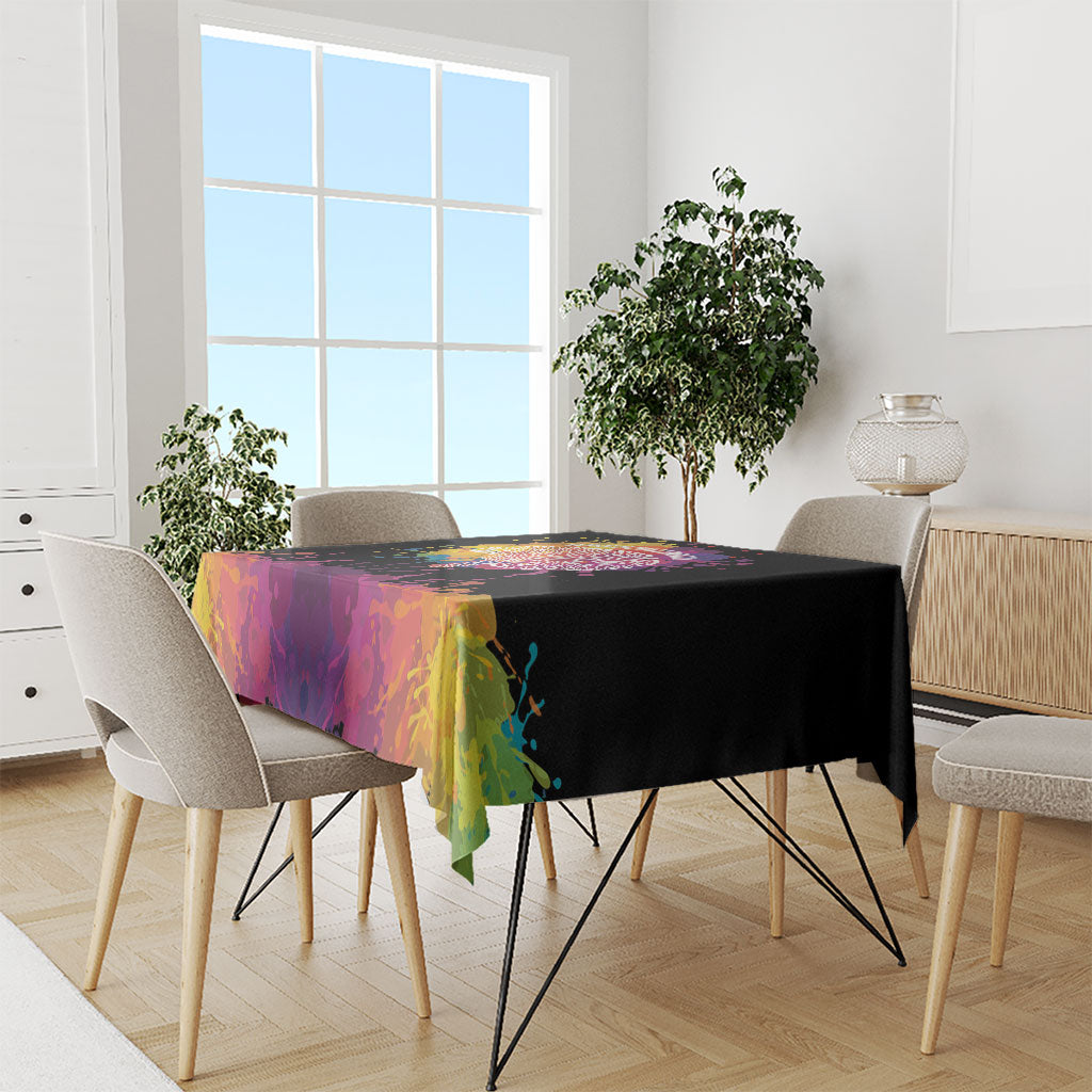 Autism Wired Differently Colors Splash Tablecloth