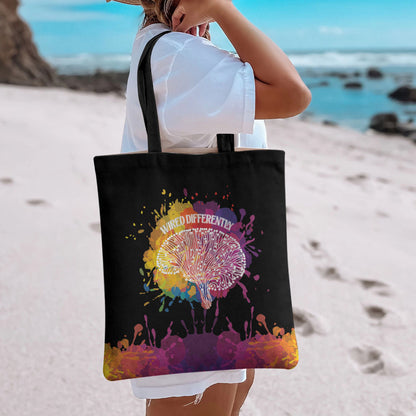 Autism Wired Differently Colors Splash Tote Bag
