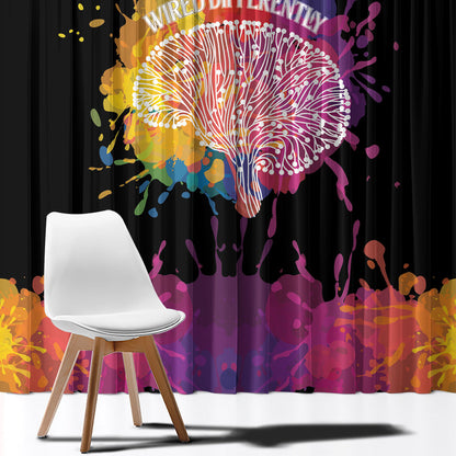 Autism Wired Differently Colors Splash Window Curtain
