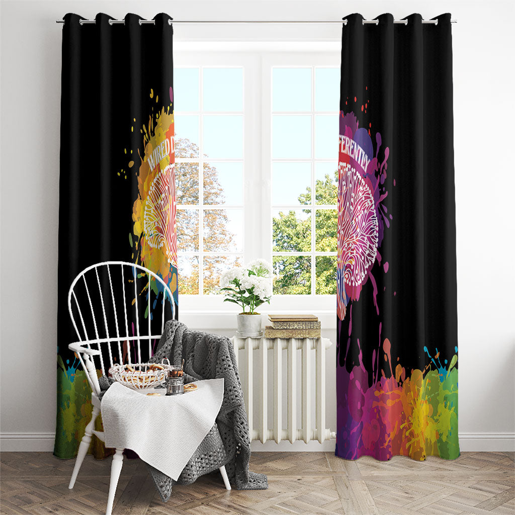 Autism Wired Differently Colors Splash Window Curtain