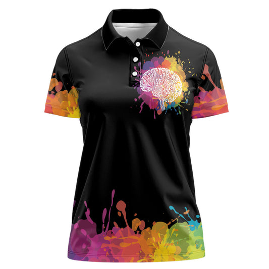 Autism Wired Differently Colors Splash Women Polo Shirt