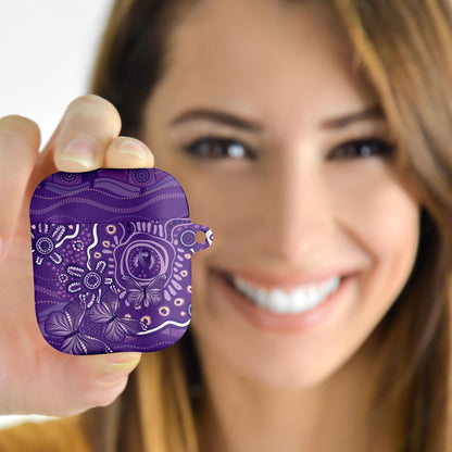 Australia Lupus Day Indigenous AirPods Case Purple Ribbon Aboriginal Butterflies