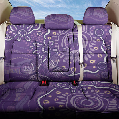 Australia Lupus Day Indigenous Back Car Seat Cover Purple Ribbon Aboriginal Butterflies