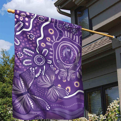 Australia Lupus Day Indigenous Garden Flag Purple Ribbon Aboriginal Butterflies