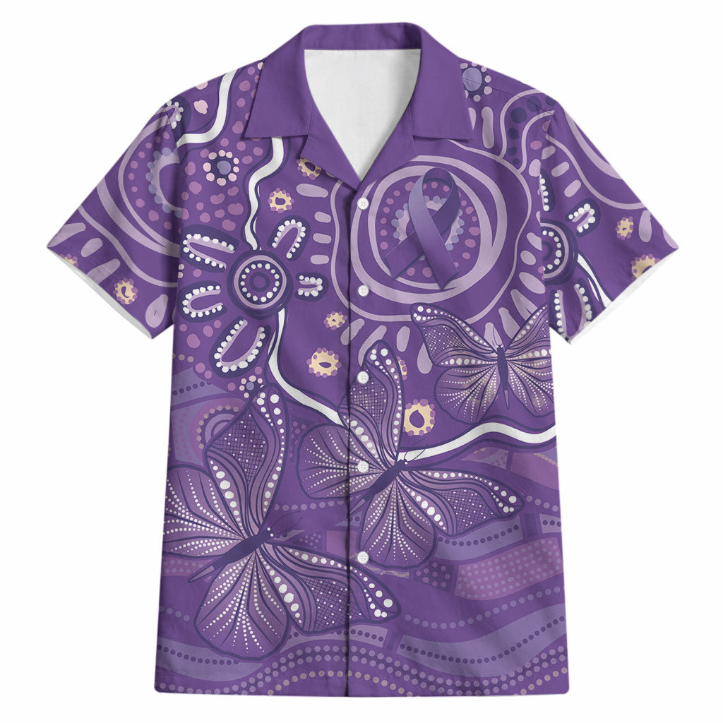 Australia Lupus Day Indigenous Hawaiian Shirt Purple Ribbon Aboriginal Butterflies