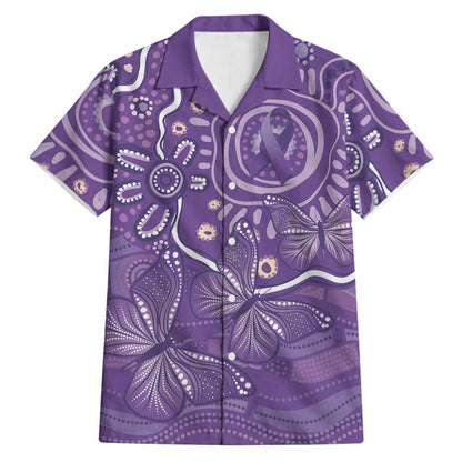 Australia Lupus Day Indigenous Hawaiian Shirt Purple Ribbon Aboriginal Butterflies