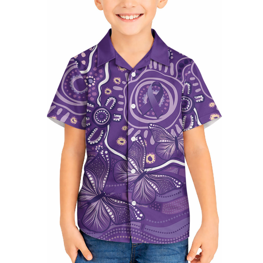 Australia Lupus Day Indigenous Hawaiian Shirt Purple Ribbon Aboriginal Butterflies