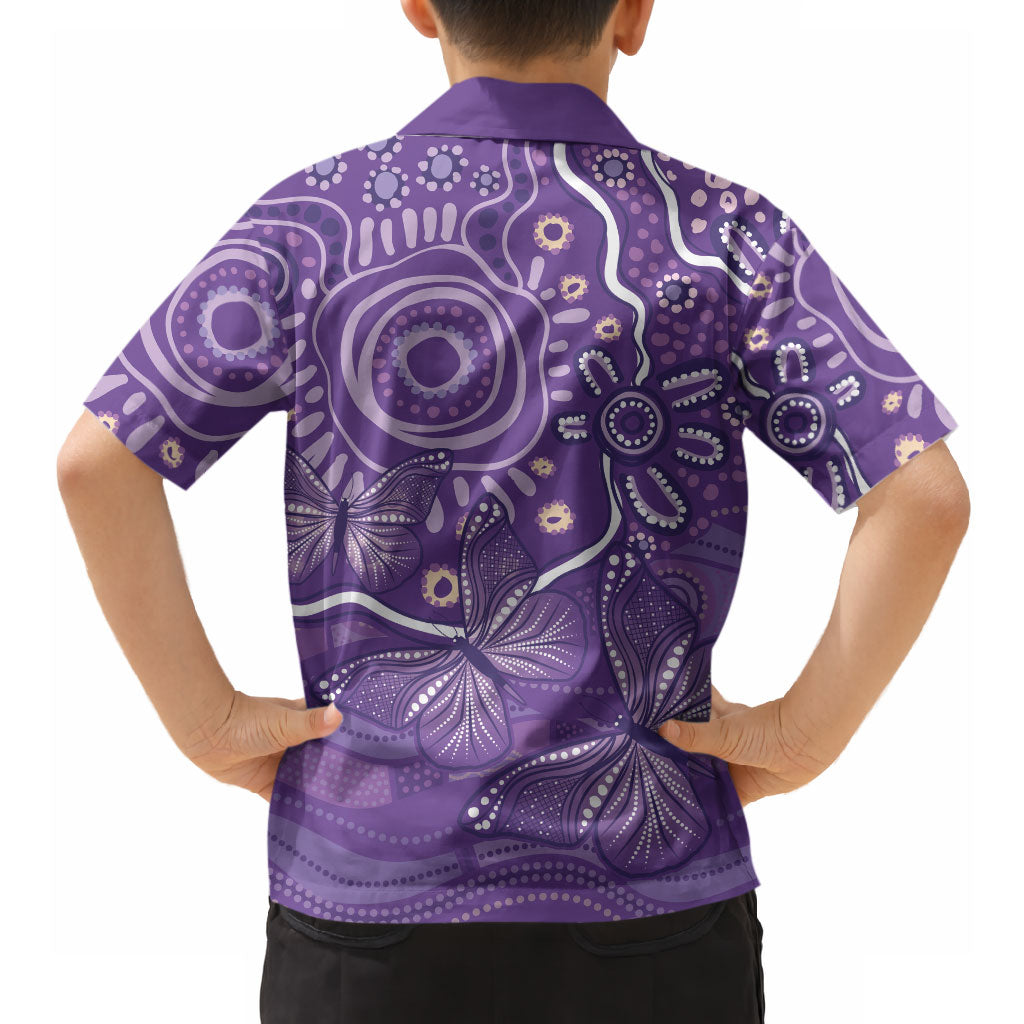 Australia Lupus Day Indigenous Hawaiian Shirt Purple Ribbon Aboriginal Butterflies