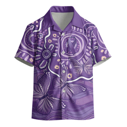 Australia Lupus Day Indigenous Kid Hawaiian Shirt Purple Ribbon Aboriginal Butterflies