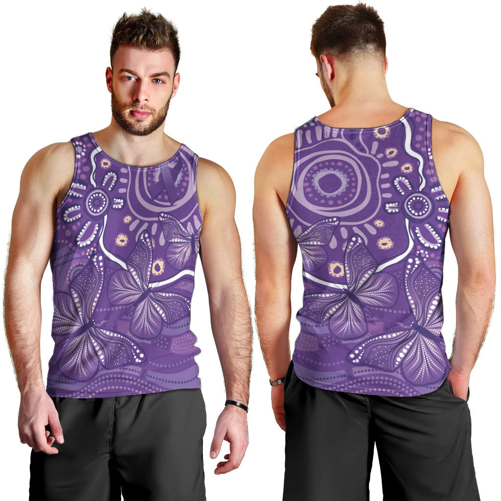 Australia Lupus Day Indigenous Men Tank Top Purple Ribbon Aboriginal Butterflies